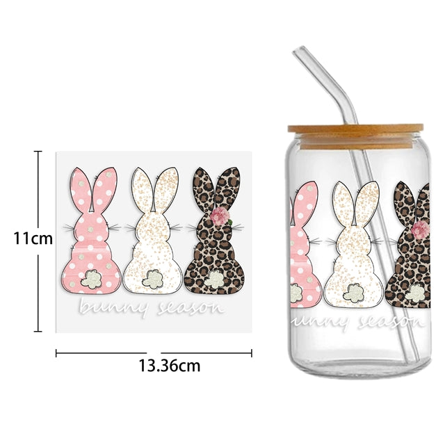 Easter UV DTF Glass Can Wrap FeeFiFauxLeather