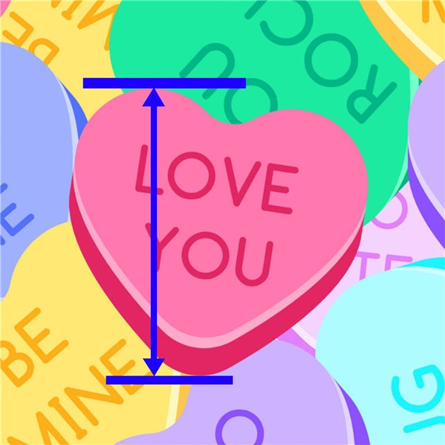 Valentine Candy Hearts Printed Smooth Faux Leather Sheet FeeFiFauxLeather