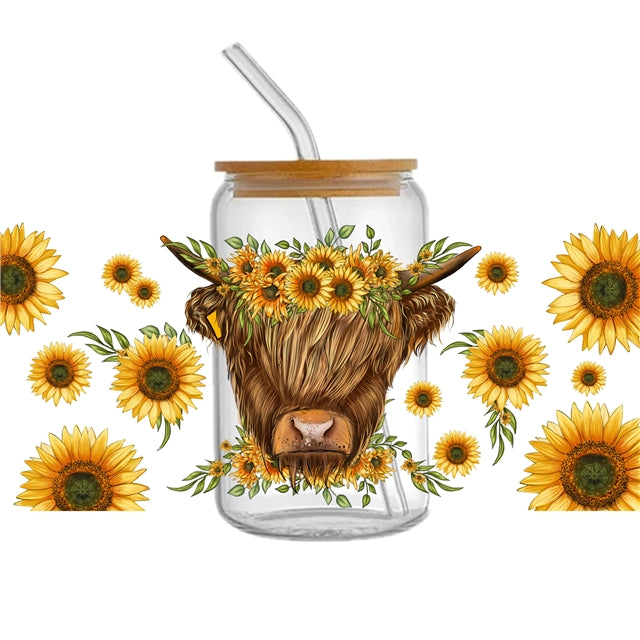 Cow UV DTF Glass Can Wrap FeeFiFauxLeather