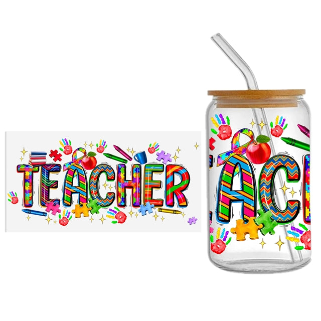 Autism UV DTF Cup Wrap – Awareness Tumbler Wrap for DIY Drinkware FeeFiFauxLeather