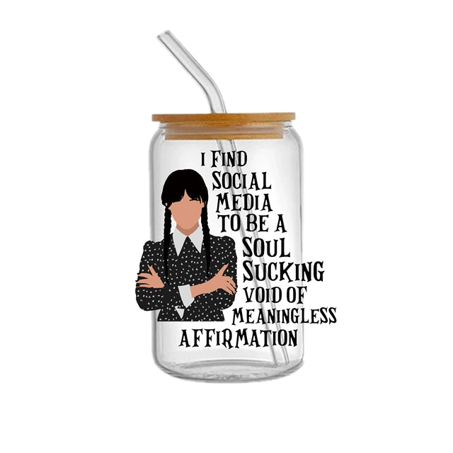 Wednesday UV DTF Cup Wrap – Decorative Wrap Design for Cups & Tumblers FeeFiFauxLeather