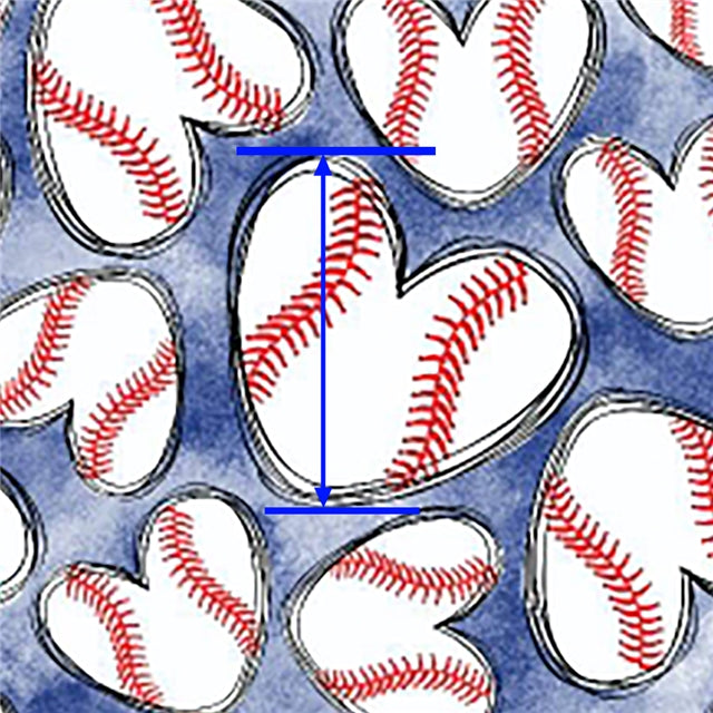 Baseball Hearts Printed Fabric FeeFiFauxLeather
