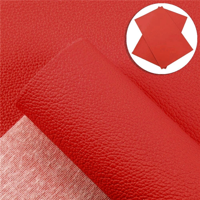 Solid Small Litchi Printed Faux Leather Sheet FeeFiFauxLeather