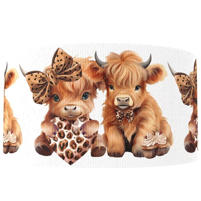 Cows 1 Yard Printed Grosgrain Ribbon FeeFiFauxLeather