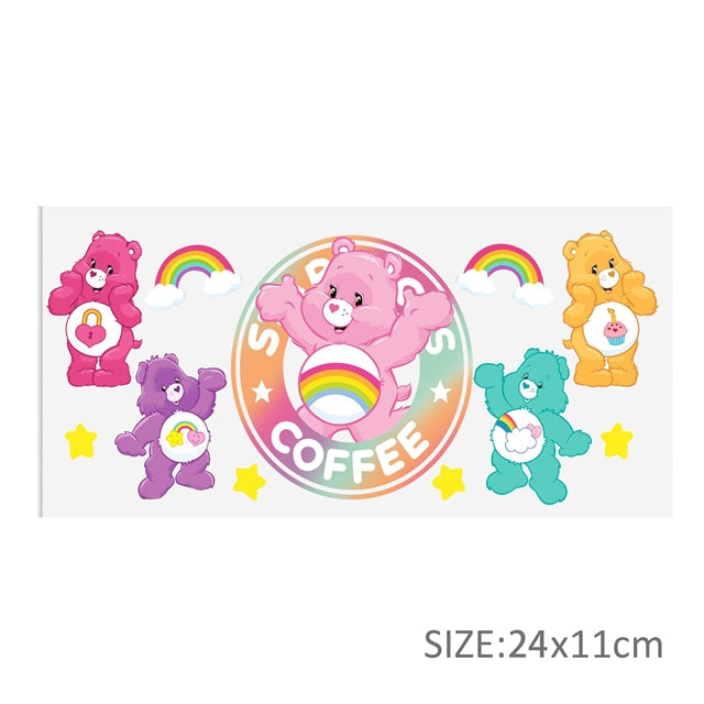 Carebears UV DTF Glass Can Wrap FeeFiFauxLeather