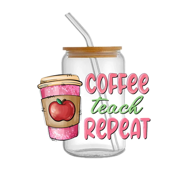 Teacher UV DTF Cup Wrap – Easy Cup Wrap for Tumblers & Projects FeeFiFauxLeather