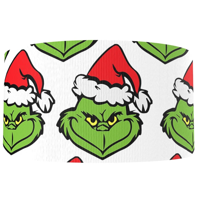 The Grinch 1 Yard Printed Grosgrain Ribbon FeeFiFauxLeather