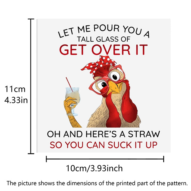 Chicken UV DTF Glass Can Wrap FeeFiFauxLeather