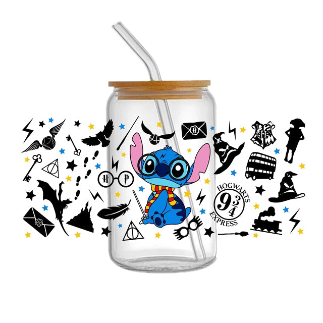 Blue Alien  UV DTF Glass Can Wrap FeeFiFauxLeather