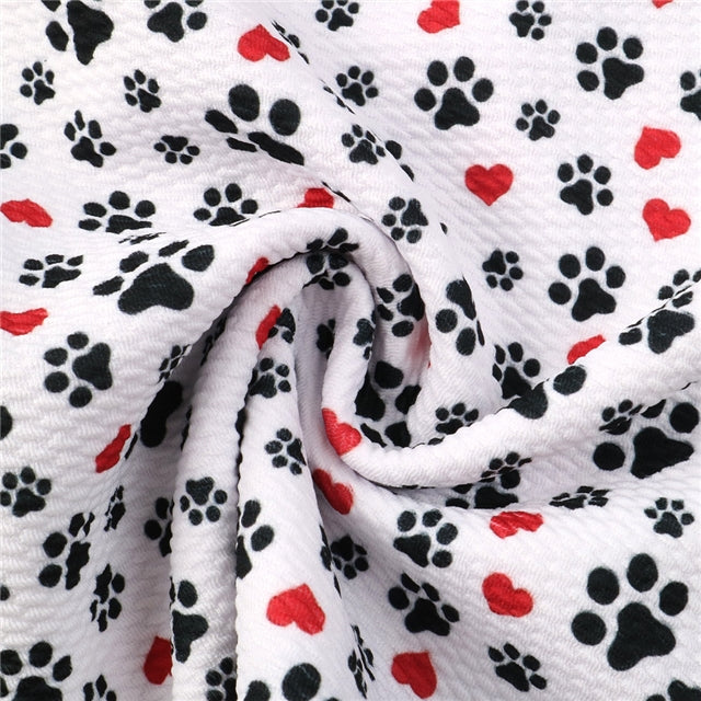 Paw Print Printed Fabric FeeFiFauxLeather