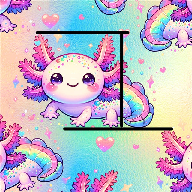 Axolotl Printed Smooth Faux Leather Sheet FeeFiFauxLeather