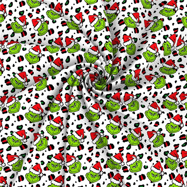 The Grinch Christmas Printed Fabric FeeFiFauxLeather