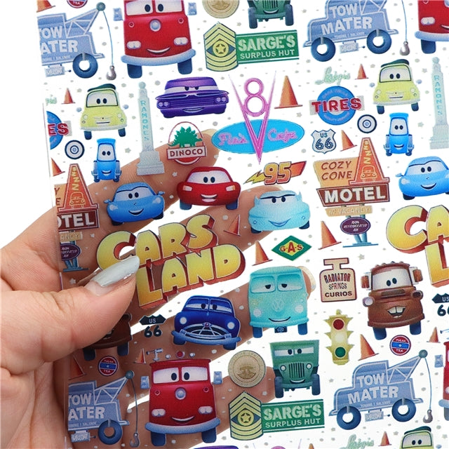 Cars Printed See Through,Clear, Transparent Roll 11.8 x 55 Inches FeeFiFauxLeather