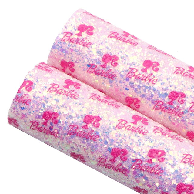 Fashion Doll Chunky Glitter Printed Faux Leather Sheet FeeFiFauxLeather