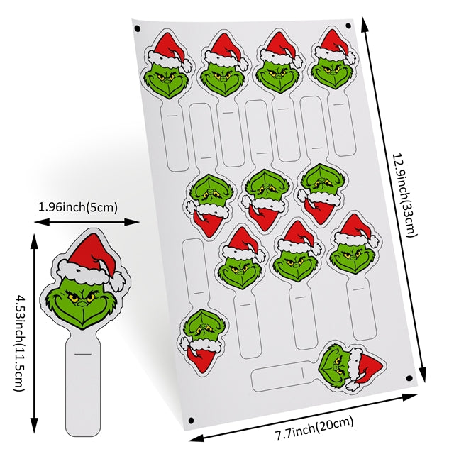 The Grinch Hairpin Litchi Printed Faux Leather Sheet FeeFiFauxLeather