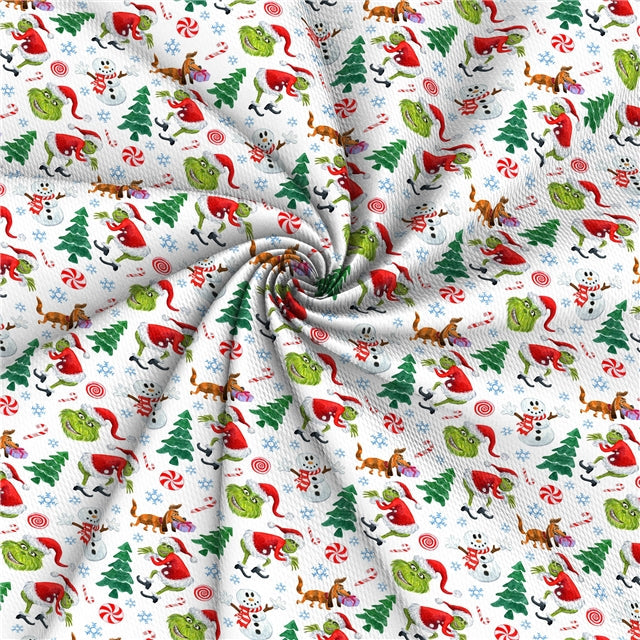 The Grinch Christmas Printed Fabric FeeFiFauxLeather