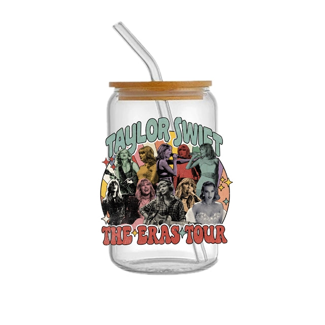 Taylor Swift UV DTF Glass Can Wrap FeeFiFauxLeather