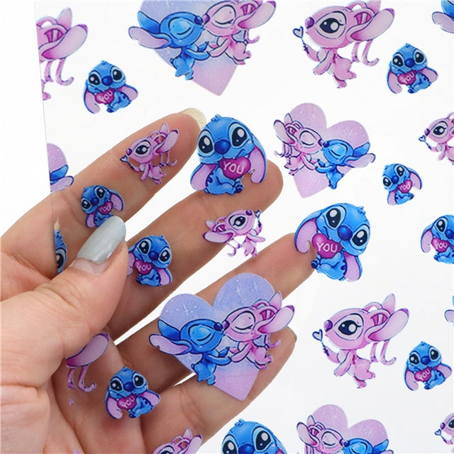 Blue Alien and Lilo Printed See Through Sheet Clear Transparent Sheet FeeFiFauxLeather