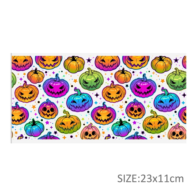 Halloween Pumpkins UV DTF Cup Wrap – Easy Cup Wrap for Tumblers & Projects FeeFiFauxLeather