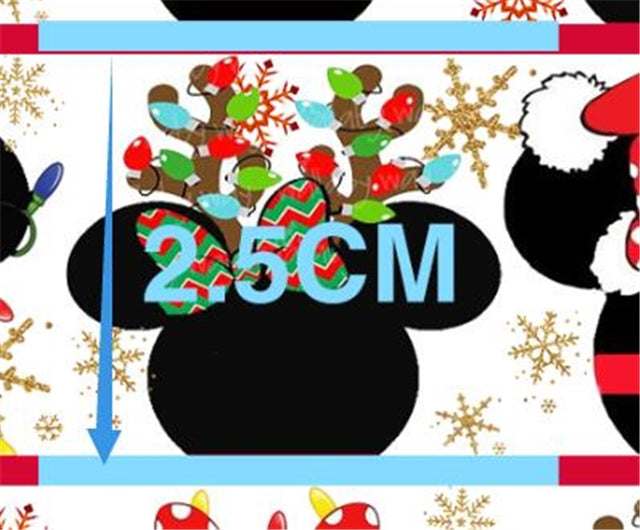 Mouse Christmas Printed See Through,Clear, Transparent Sheet FeeFiFauxLeather