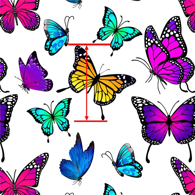 Butterfly Butterflies Litchi Printed Faux Leather Sheet FeeFiFauxLeather