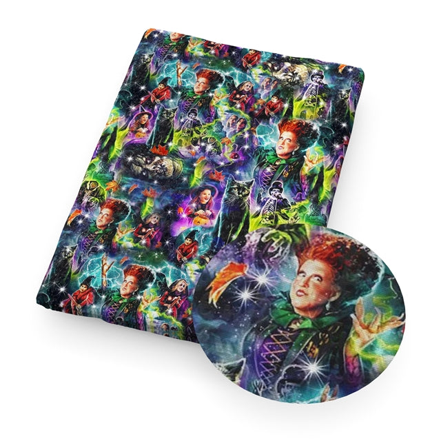 Hocus Pocus Witches Halloween Fabric FeeFiFauxLeather