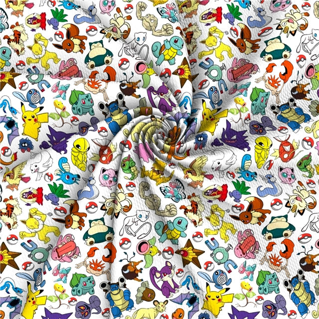 Pocket Monster Printed Fabric FeeFiFauxLeather