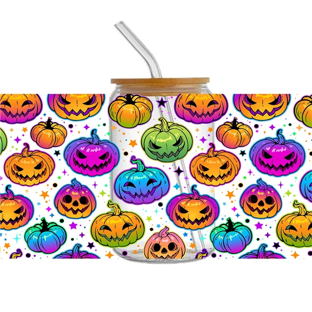 Halloween Pumpkins UV DTF Cup Wrap – Easy Cup Wrap for Tumblers & Projects FeeFiFauxLeather