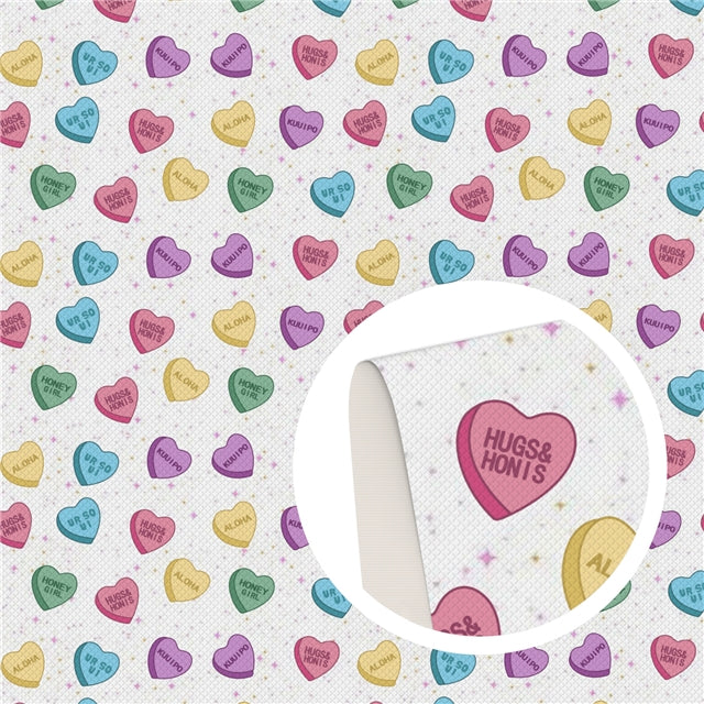 Valentine Hearts Printed Fabric FeeFiFauxLeather