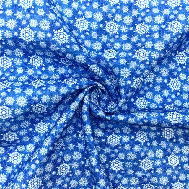 Snowflakes Christmas Textured Liverpool/ Bullet Fabric FeeFiFauxLeather