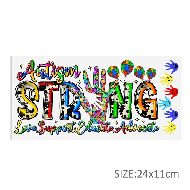 Autism UV DTF Cup Wrap – Easy Cup Wrap for Tumblers & Projects FeeFiFauxLeather