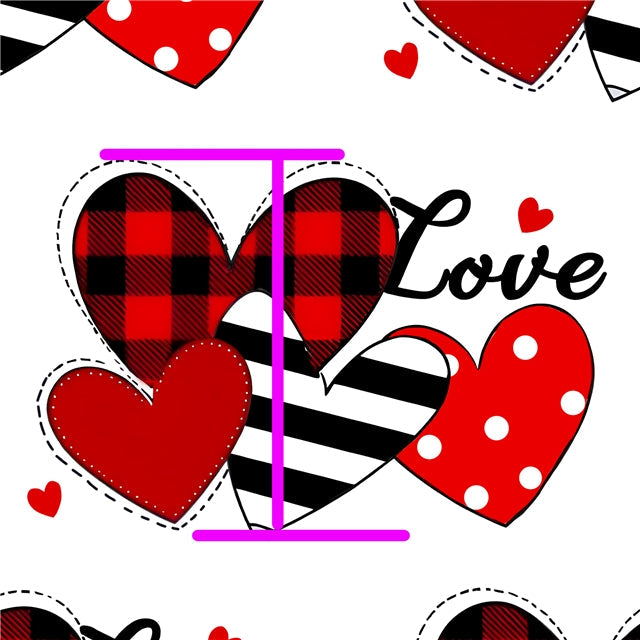 Valentine’s Hearts Printed See Through Sheet Clear Transparent Sheet FeeFiFauxLeather
