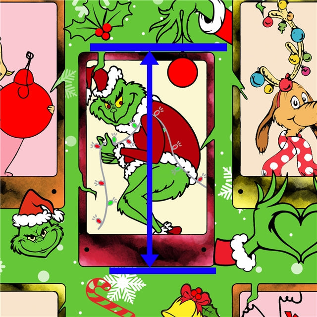 The Grinch Printed Smooth Faux Leather Sheet FeeFiFauxLeather