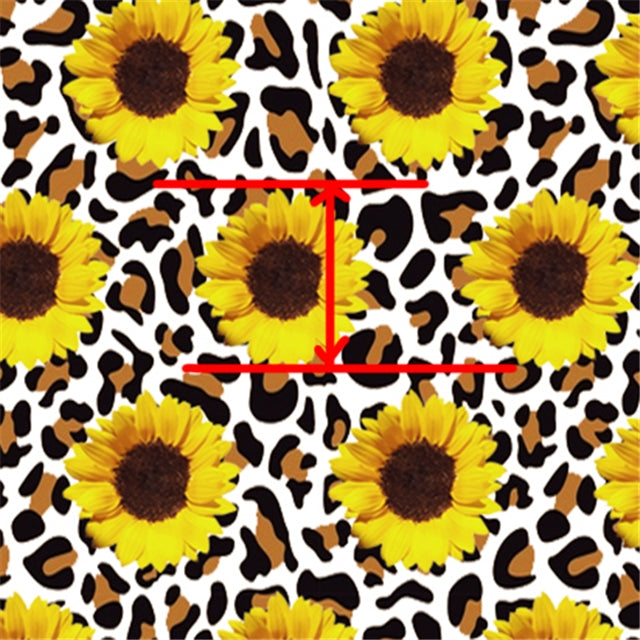 Sunflower Leopard Printed Fabric FeeFiFauxLeather