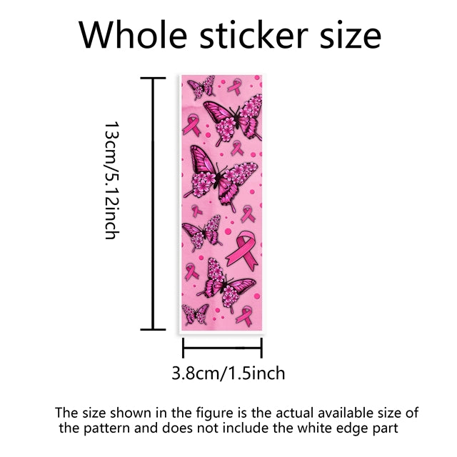 Breast Cancer Awareness Pen UV DTF Wrap – 24 Pieces per set Wrap for DIY Pens FeeFiFauxLeather