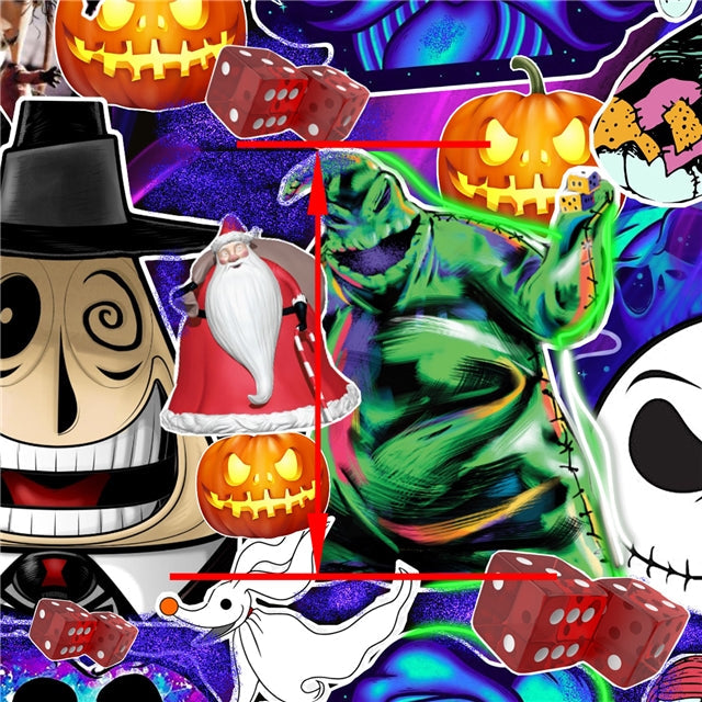 Nightmare Before Christmas Textured Liverpool/ Bullet Fabric FeeFiFauxLeather