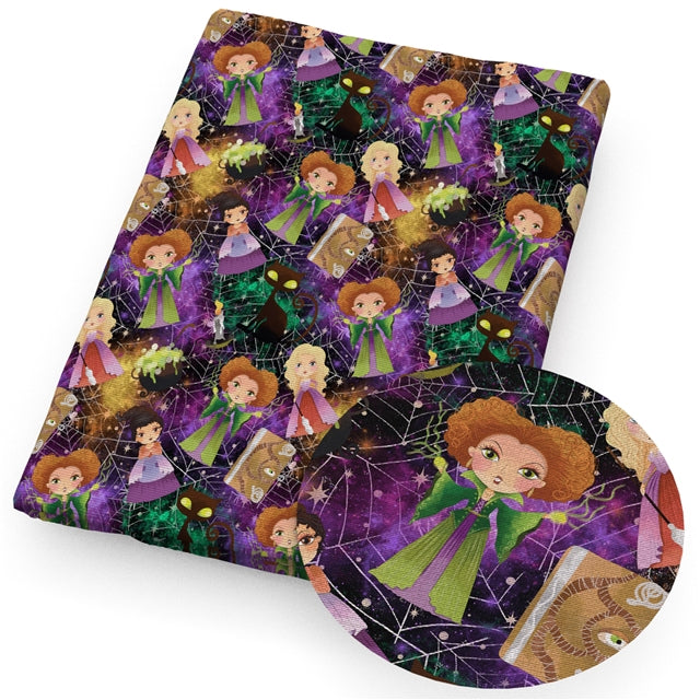 Hocus Pocus Halloween Textured Liverpool/ Bullet Fabric FeeFiFauxLeather