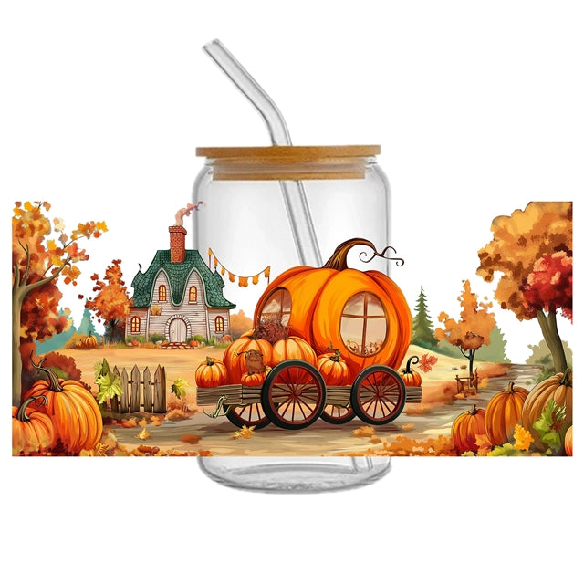 Fall UV DTF Cup Wrap – Harvest Season Wrap Design for DIY Drinkware 🍂🎃 FeeFiFauxLeather