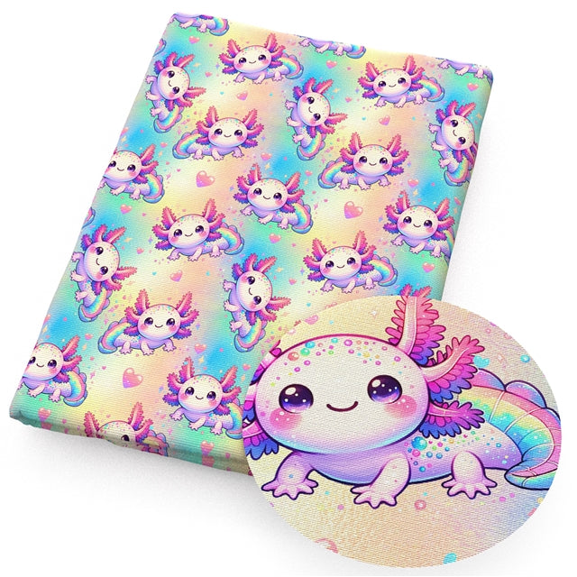 Axolotl Salamander Textured Liverpool/ Bullet Fabric FeeFiFauxLeather