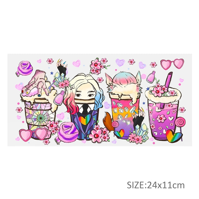 Nightmare Before Christmas & Wednesday UV DTF Cup Wrap – Decorative Wrap Design for Cups & Tumblers FeeFiFauxLeather