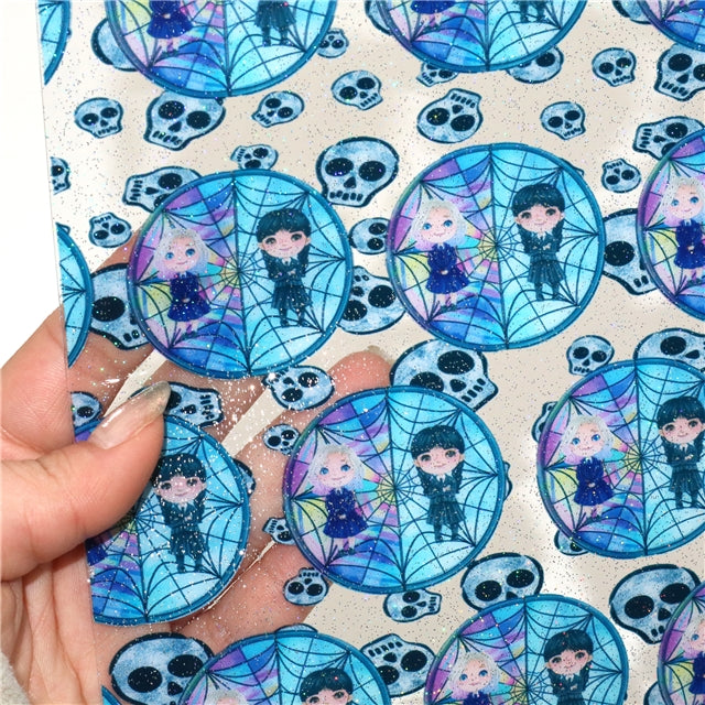 Wednesday Printed See Through Transparent Sheet FeeFiFauxLeather