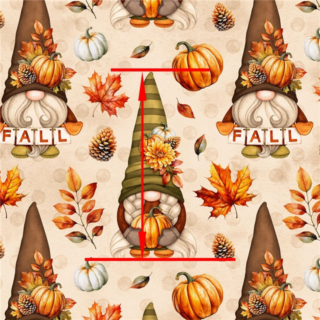Fall Gnomes Printed Textured Liverpool/ Bullet Fabric FeeFiFauxLeather