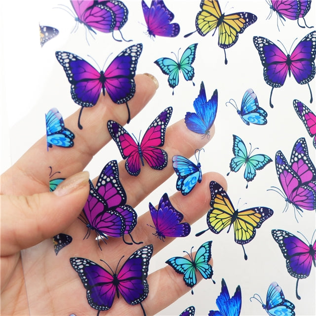 Beautiful Butterflies Colorful Butterfly Printed See Through Sheet  Clear Transparent Roll FeeFiFauxLeather