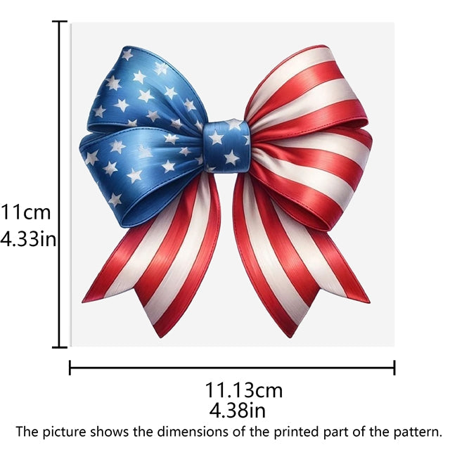 Bow Red White and Blue UV DTF Glass Can Wrap FeeFiFauxLeather