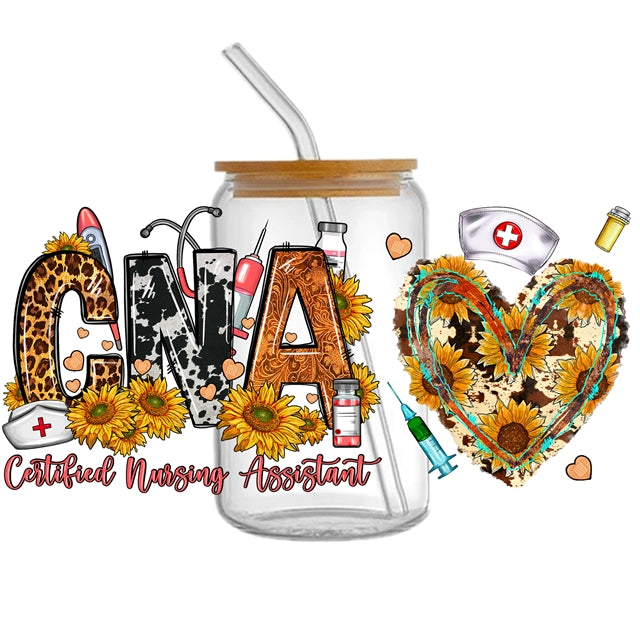 Nurse, Phlebotomist, & CNA UV DTF Cup Wrap – Easy Cup Wrap for Tumblers & Projects FeeFiFauxLeather