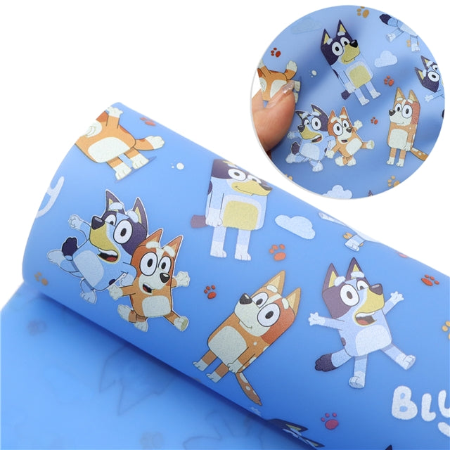 Blue Dog Printed Jelly Sheet Transparent Sheet FeeFiFauxLeather