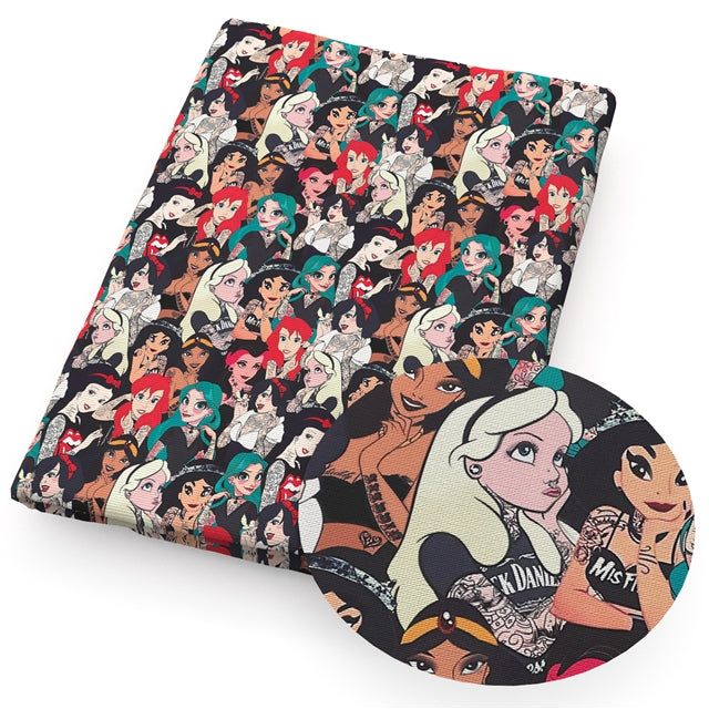 Tattooed Princesses Textured Liverpool/ Bullet Fabric with a textured feel FeeFiFauxLeather