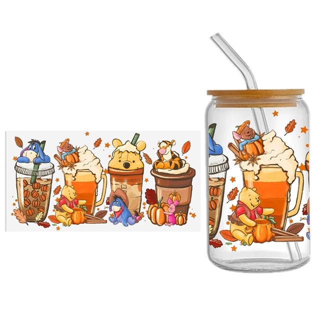 Honey Bear UV DTF Glass Can Wrap FeeFiFauxLeather