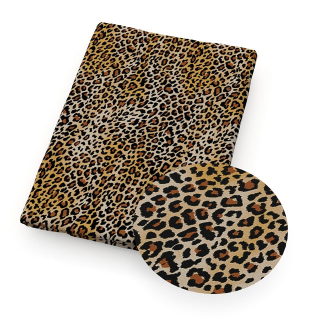 Leopard Print Textured Liverpool/ Bullet Fabric FeeFiFauxLeather