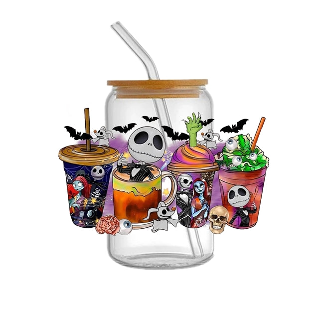 Nightmare Before Christmas UV DTF Glass Can Wrap FeeFiFauxLeather